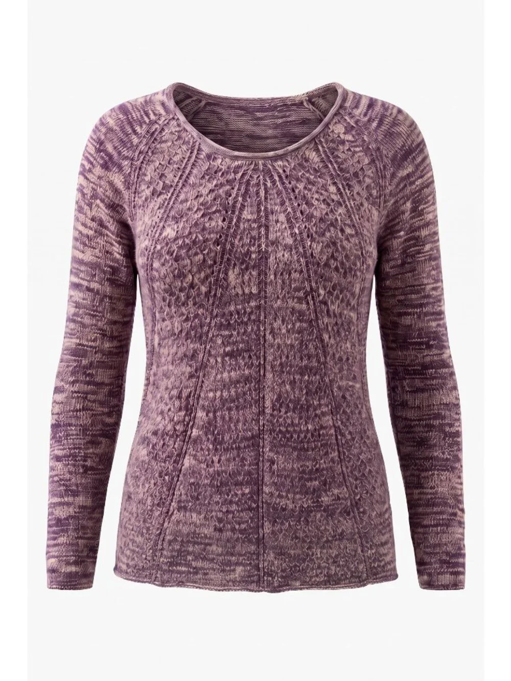 Calvin Klein Jeans Womens L Purple Marled Textured High Low Pullover Sweater EUC